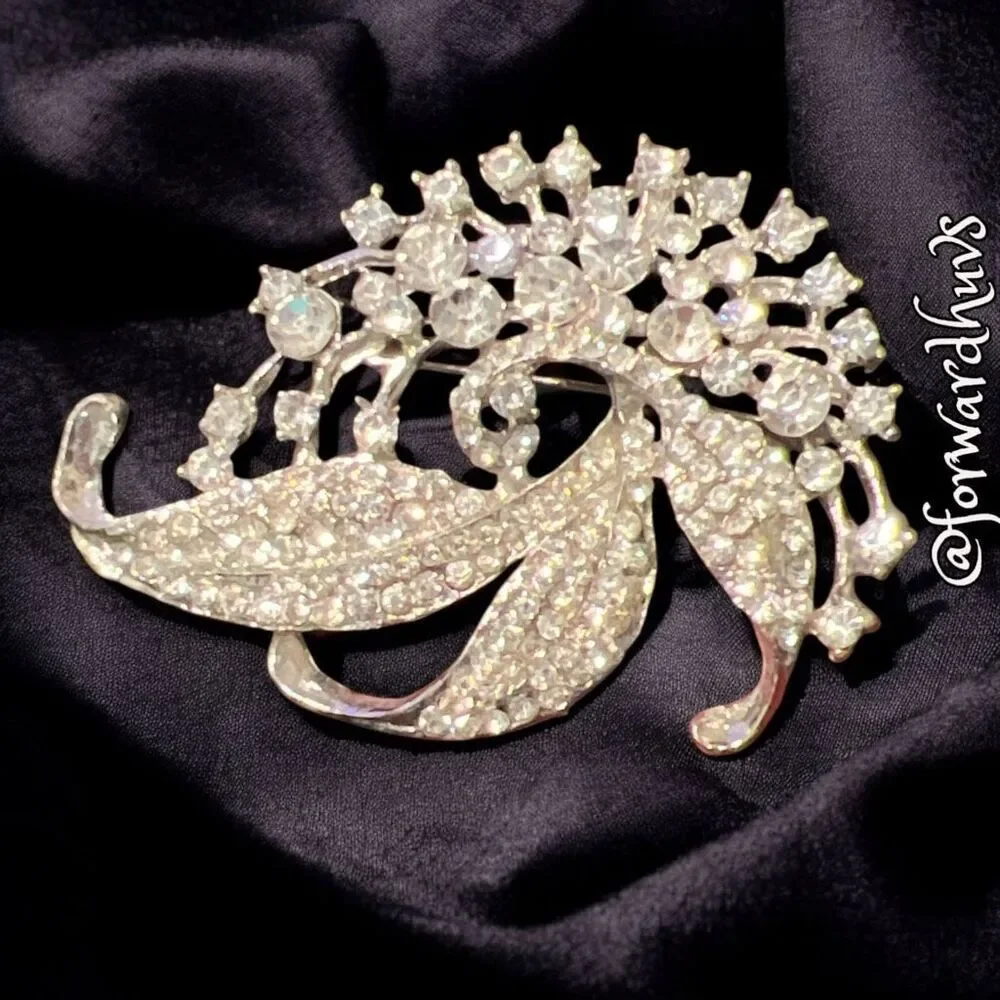 Vintage Rhinestone Brooch - Old Hollywood Glamour